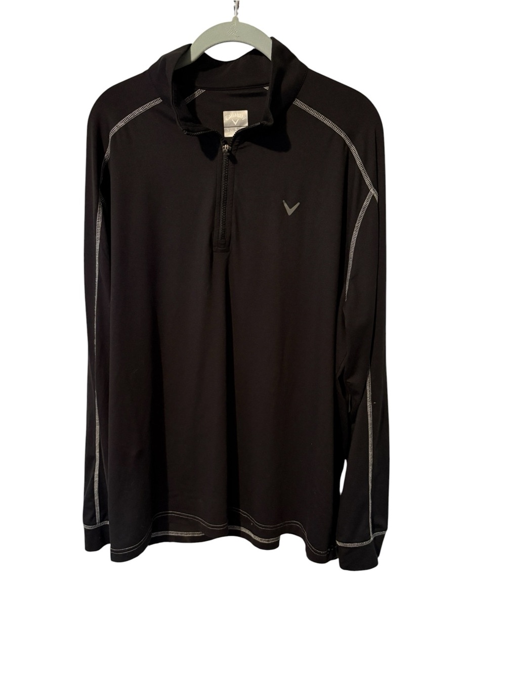 Men’s Callaway Black Long-Sleeve Quarter-Zip Performance Top